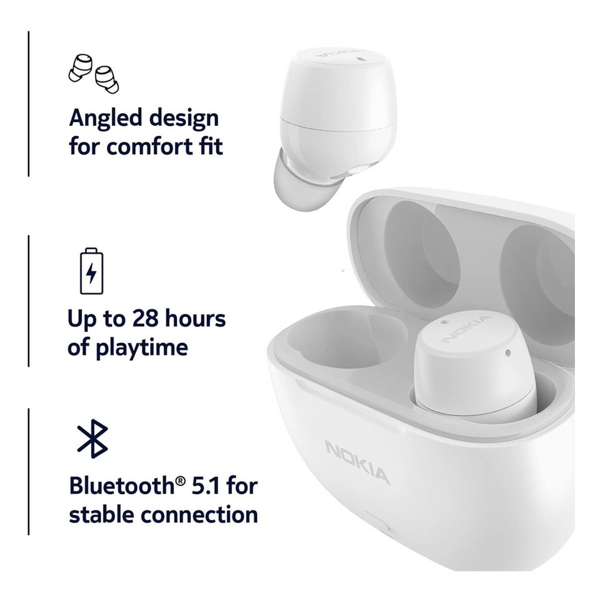 هدفون بلوتوثی نوکیا مدل TWS-521 WH - تصویر 5